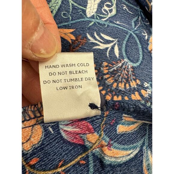 IMADALINE DRESS Blue Long Floral Dress,Boho, Size M, Has Extra Button on inside - Picture 10 of 11